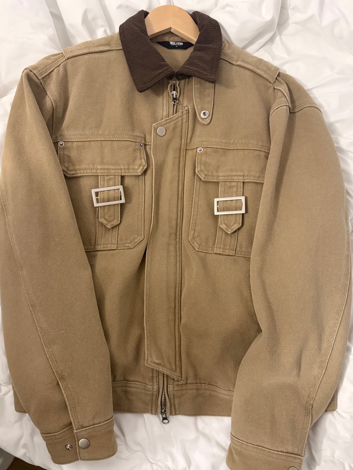 트릴리온 스톤 워싱 버클 코튼 워크 자켓 상품이미지3