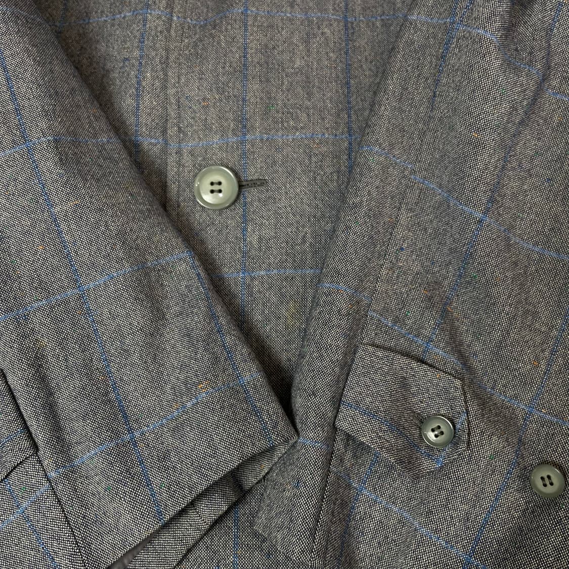 Dormeuil 그레이 블루 체크 싱글 코트 상품이미지4