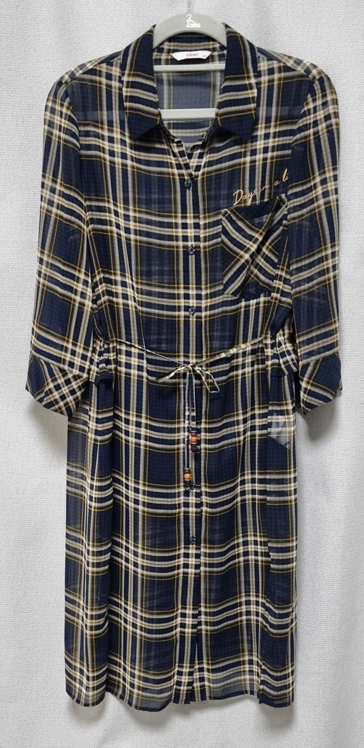 ZISHEN 지센 체크 시스루 롱셔츠(90) 상품이미지5