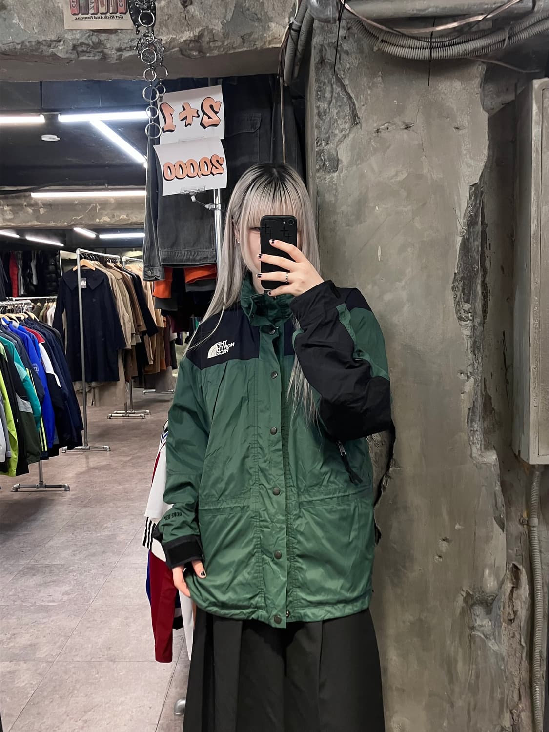 노스페이스 고어텍스 바람막이 자켓 그린 100 #csz2906 상품이미지2