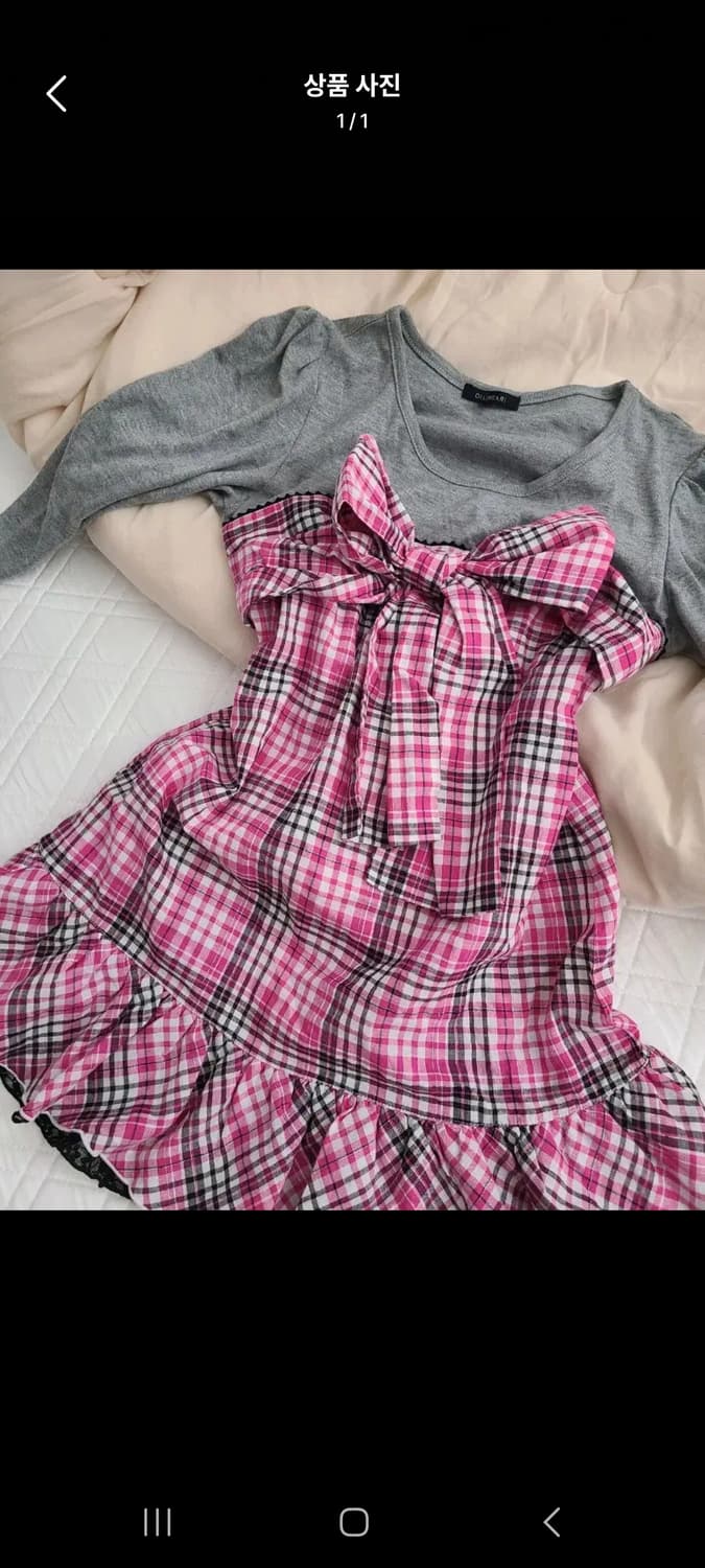 마즈깔 캐캐체 달천 히메 갸루 핑크 체크 원피스 리즈리사 엑시즈팜 빈티지 상품이미지1