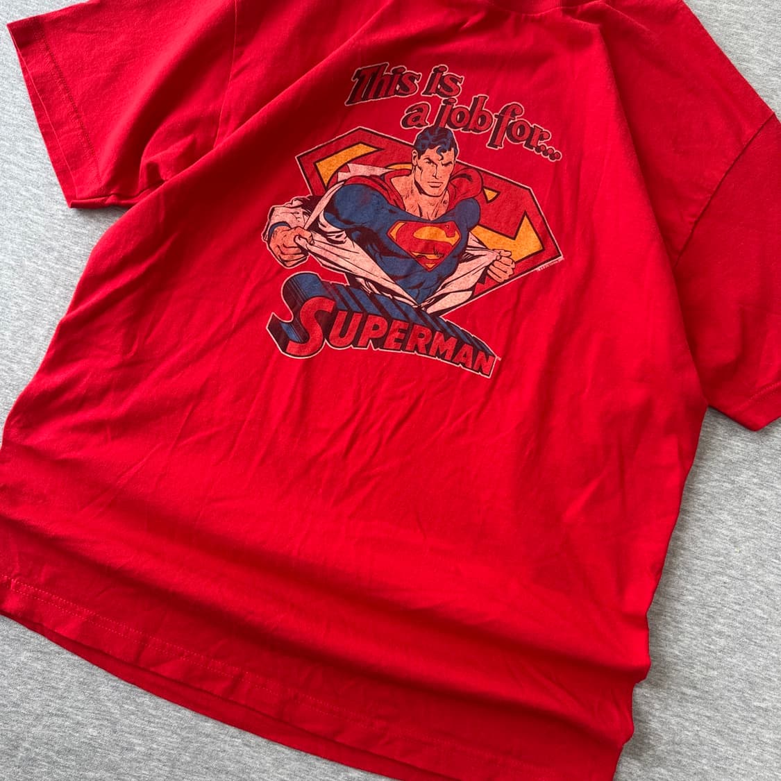 [Y2K] 정크푸드 슈퍼맨 'This Is A Job For' 빈티지 티 상품이미지4