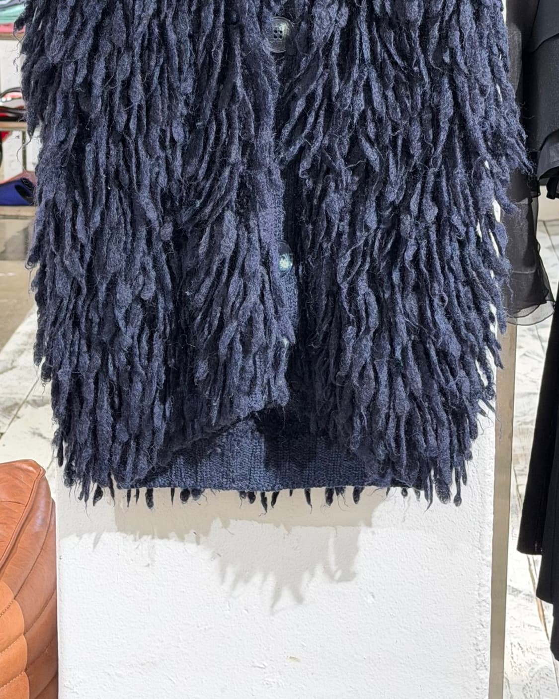 스텔라 매카트니 네이비 울 알파카 프린지 슬리브리스 가디건 상품이미지5