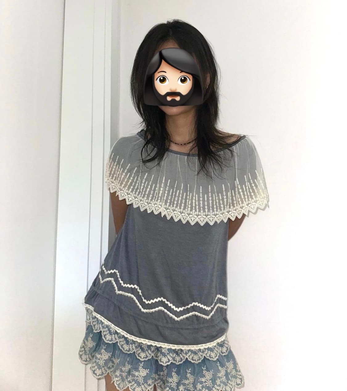 모리걸 레이스 오프숄더 상의 상품이미지1