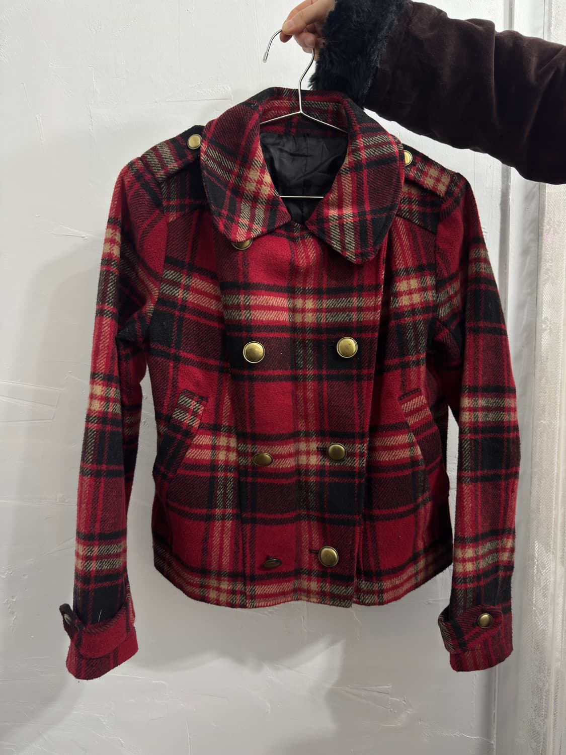 napoleon red check wool jacket 상품이미지3
