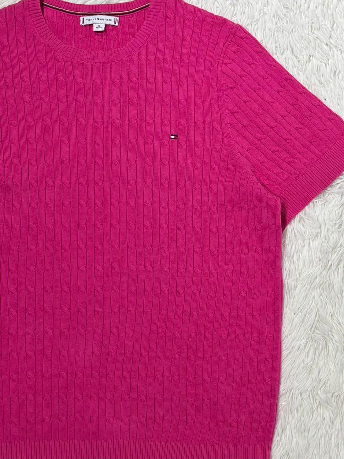 타미힐피거 스몰로고 케이블 니트 반팔 상품이미지5