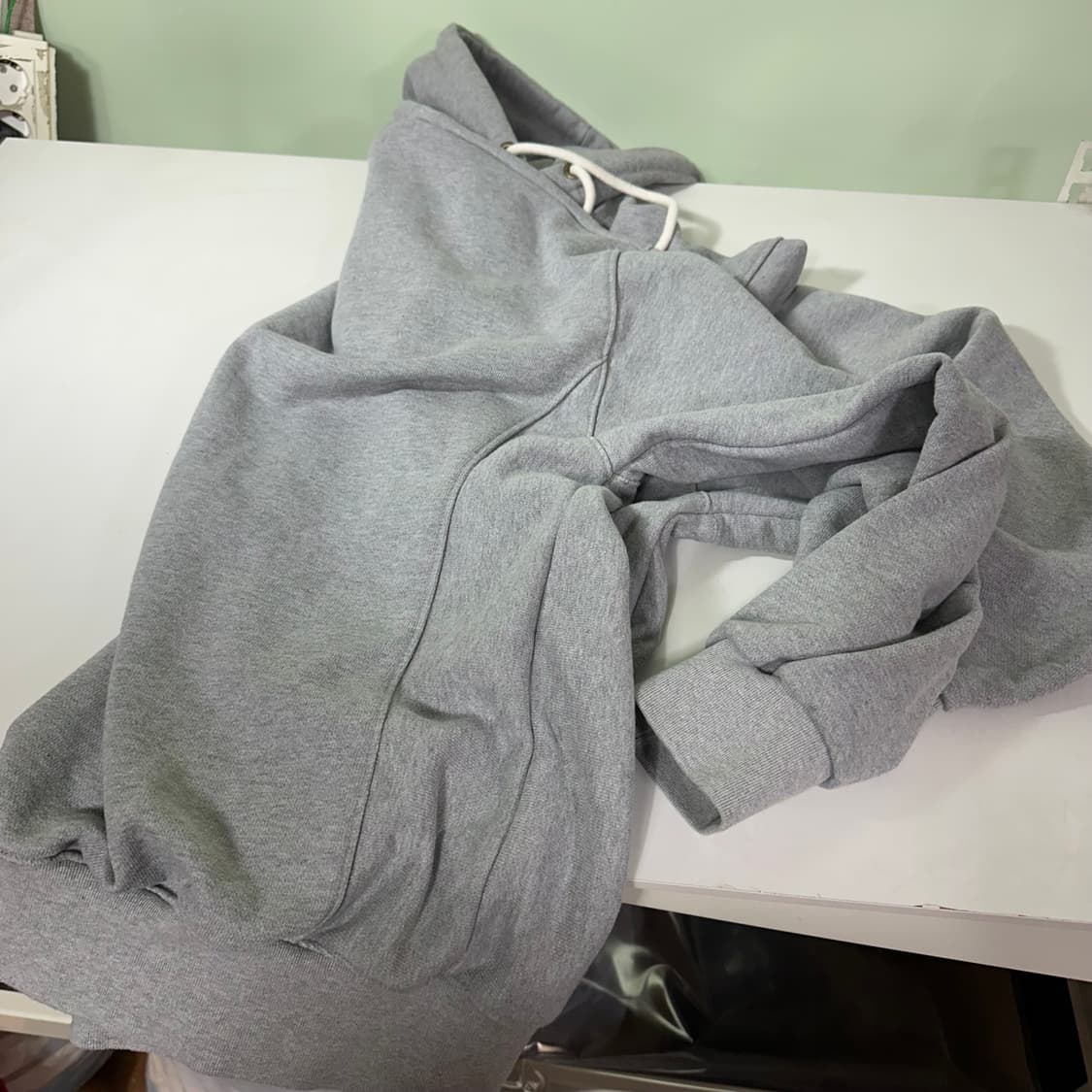 2XL 퍼스텝 그레이 루즈오버핏 스웻 후드티 상품이미지5
