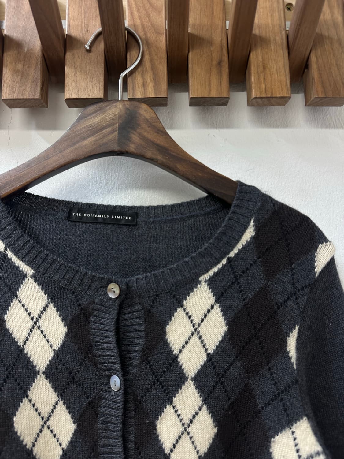 일본빈티지 아가일 패턴 니트 가디건 상품이미지2