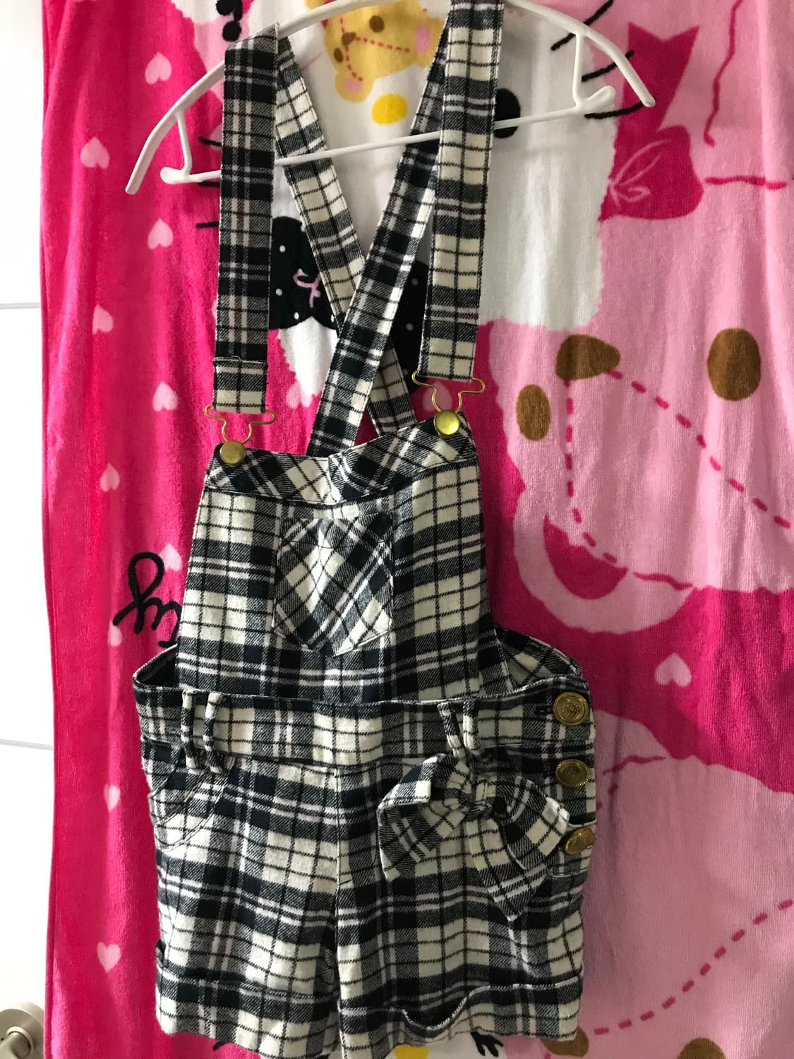 트랄라라 체크 멜빵 바지 상품이미지1