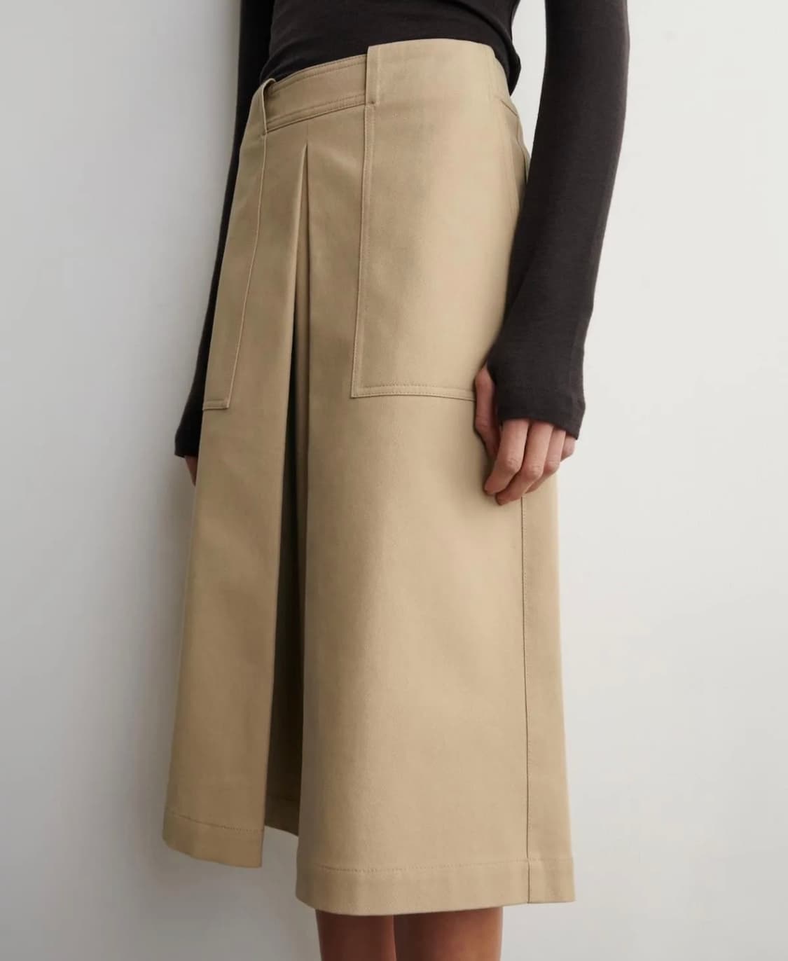 COS 코스 디컨스트럭티드 플리티드 코튼 A라인 미디 스커트 34 상품이미지3