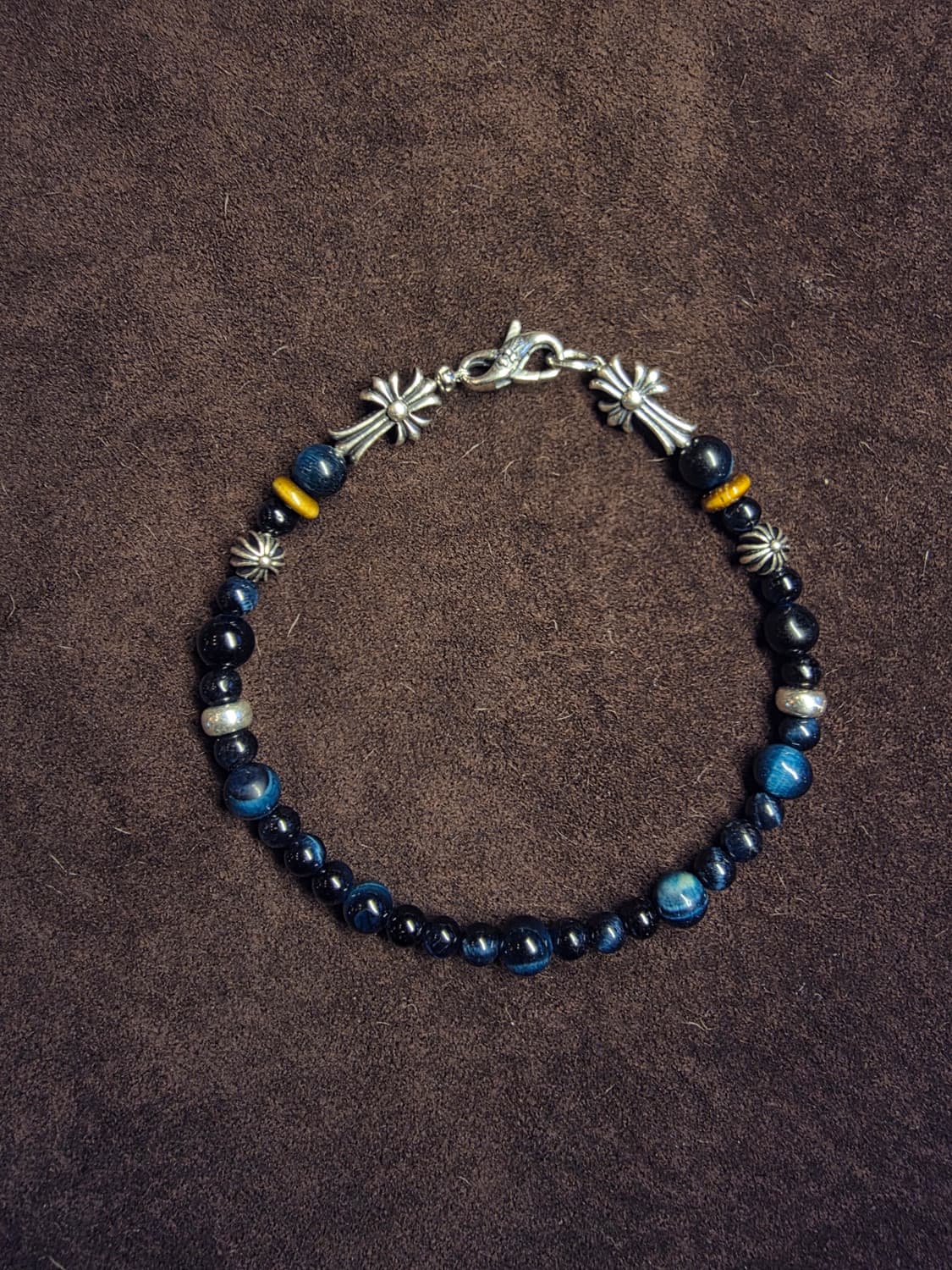 Silver 925 Gothic Cross & Blue Tiger Eye 상품이미지2