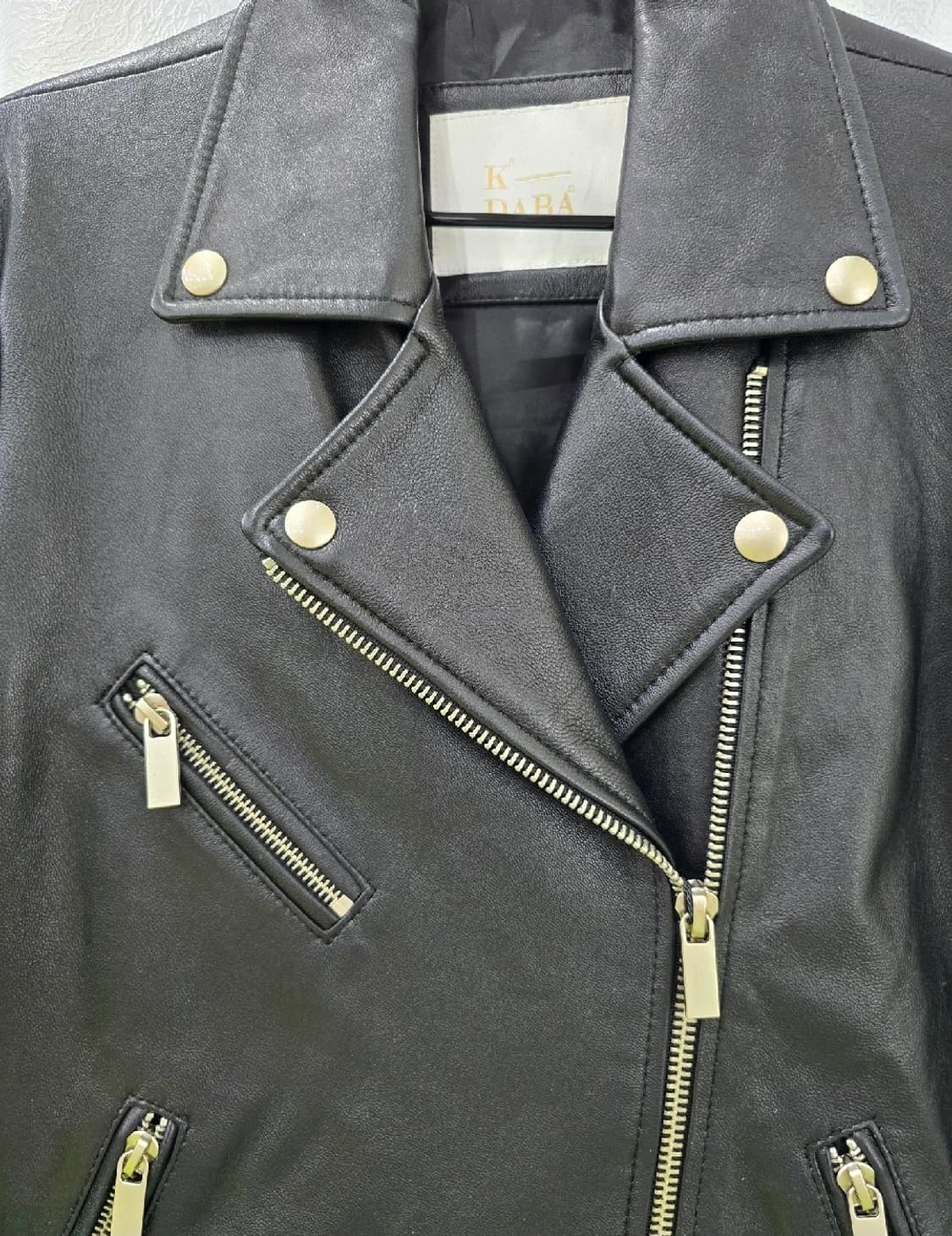 K-DABA 블랙 가죽 라이더 자켓 상품이미지2