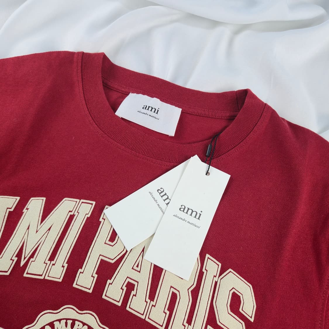 AMI 아미 파리스 레드 반팔 티셔츠 [BCFS8446_1397] 상품이미지4