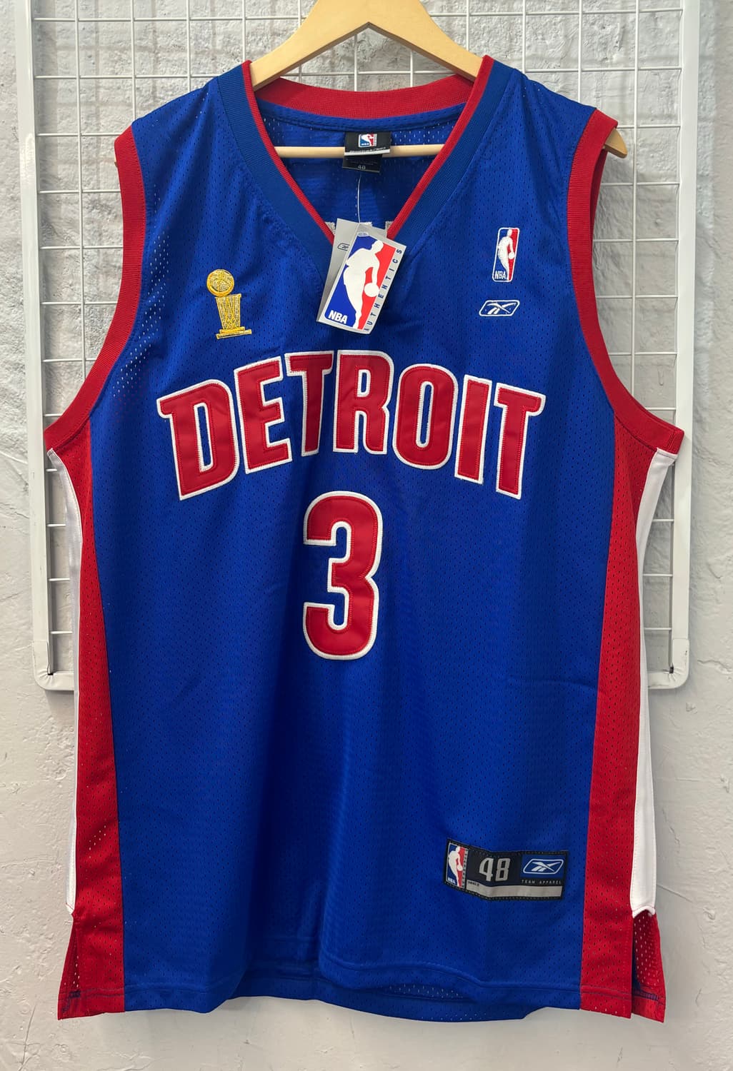 NBA X 리복 디트로이트 피스톤즈 슬리브리스 유니폼 XL 상품이미지1