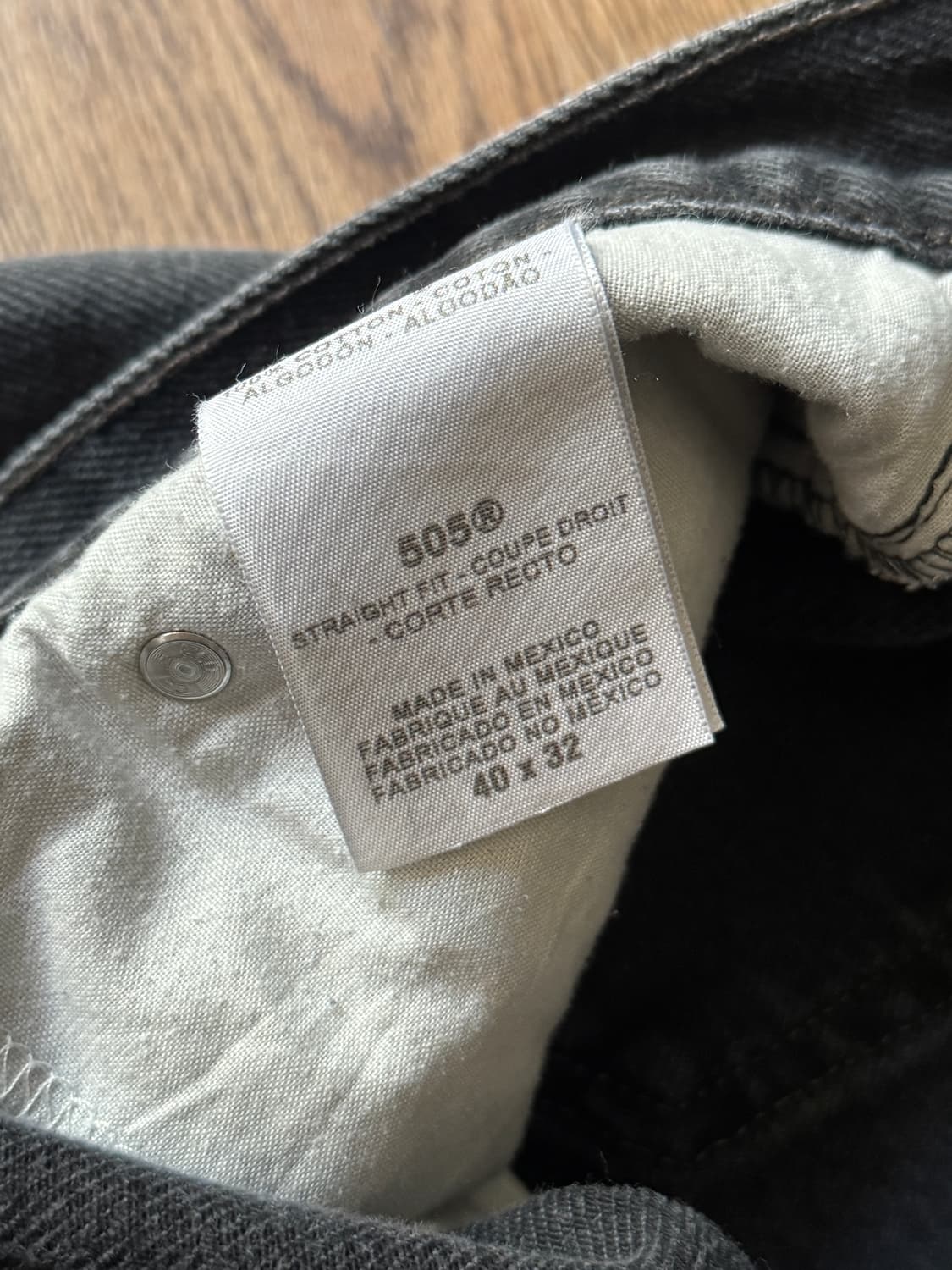 [40]리바이스 505 블랭크탭 빈티지 워싱 흑청 데님 팬츠 상품이미지6