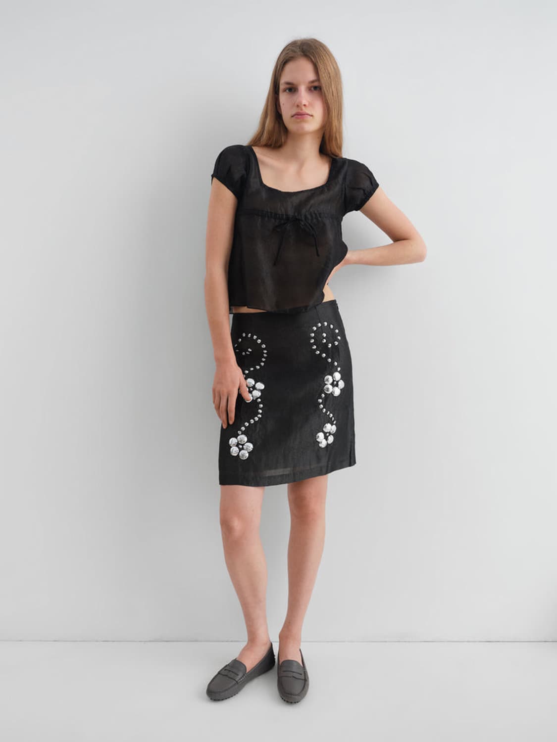 [S]기마구아스 Claude 스터드 스커트/블랙 상품이미지2