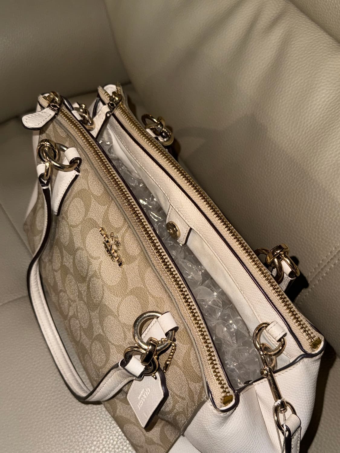 (착샷o)coach signature pattern detail bag 상품이미지6