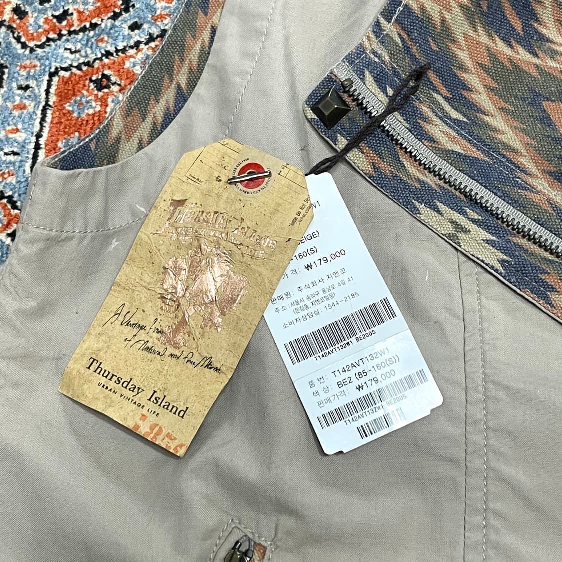 써스데이아일랜드 인디안패턴 면 라이더 조끼 여성85 상품이미지4