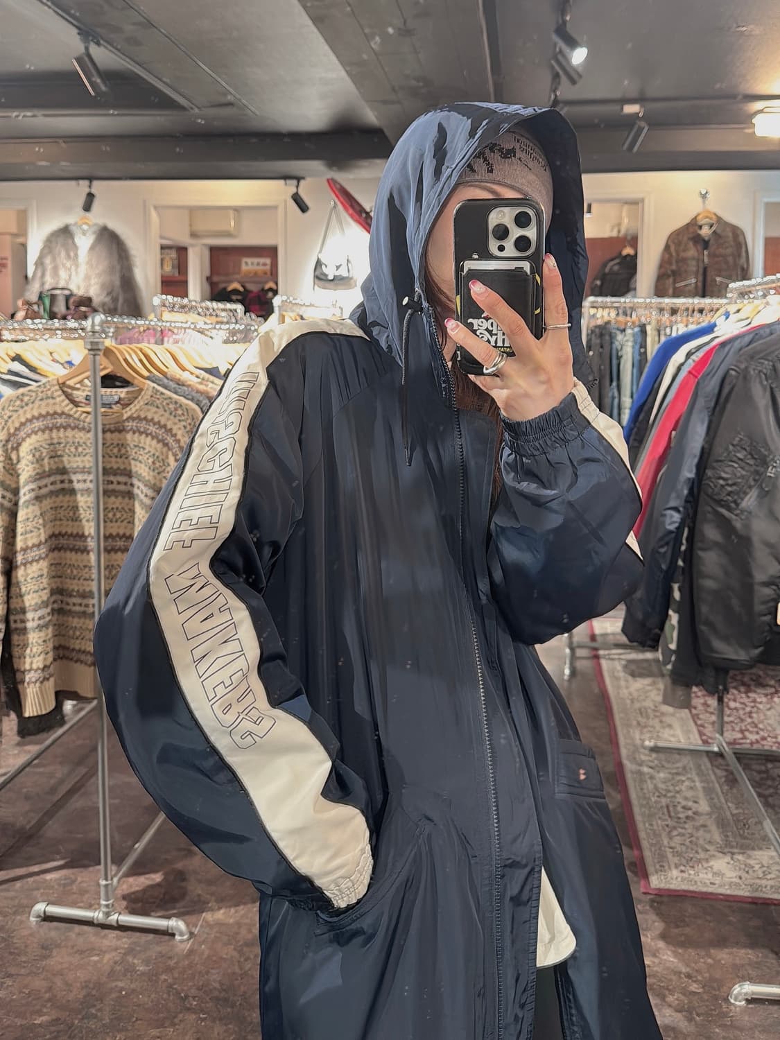 미스치프 사이드 로고 올드스쿨 팀 후드 롱 파카 패딩 점퍼 F 상품이미지10