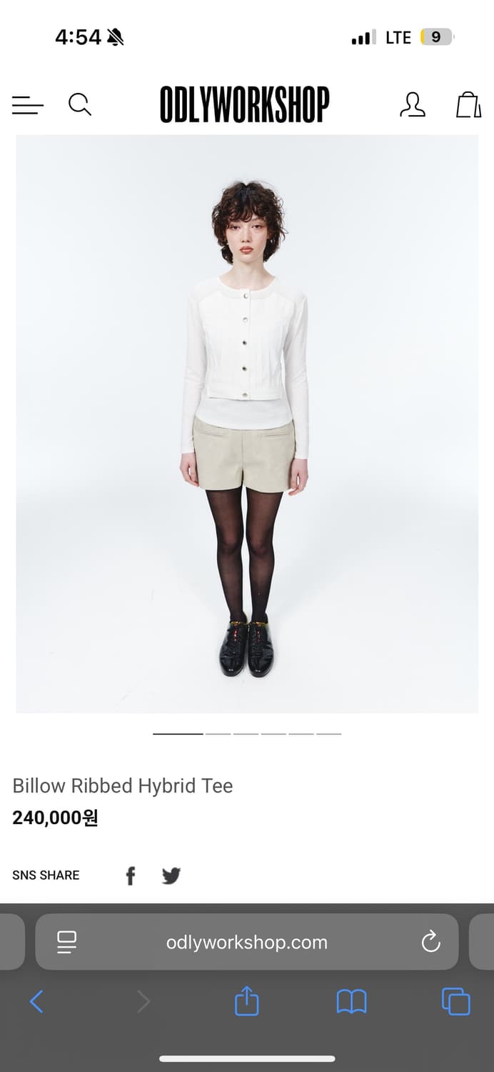 ODLYWORKSHOP Billow ribbed hybrid tee 상품이미지3