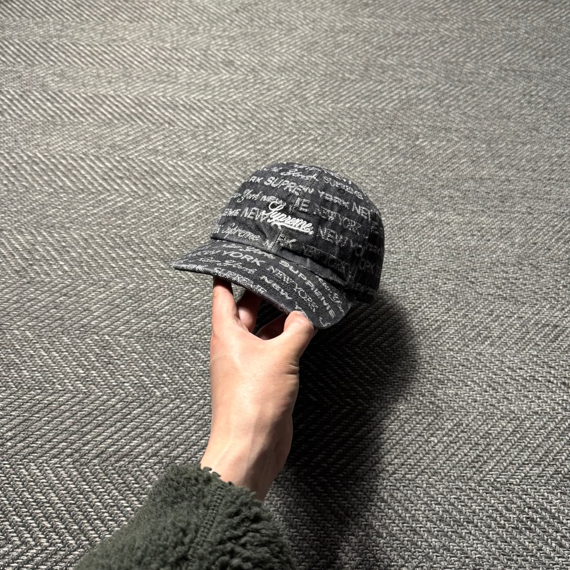 22ss 슈프림 멀티 타입 자카드 흑청 데님 볼캡 상품이미지1