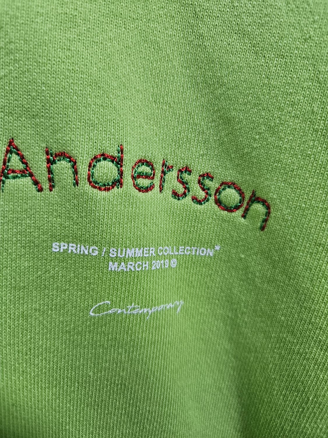 앤더슨벨 후드티 L 라임 상품이미지4