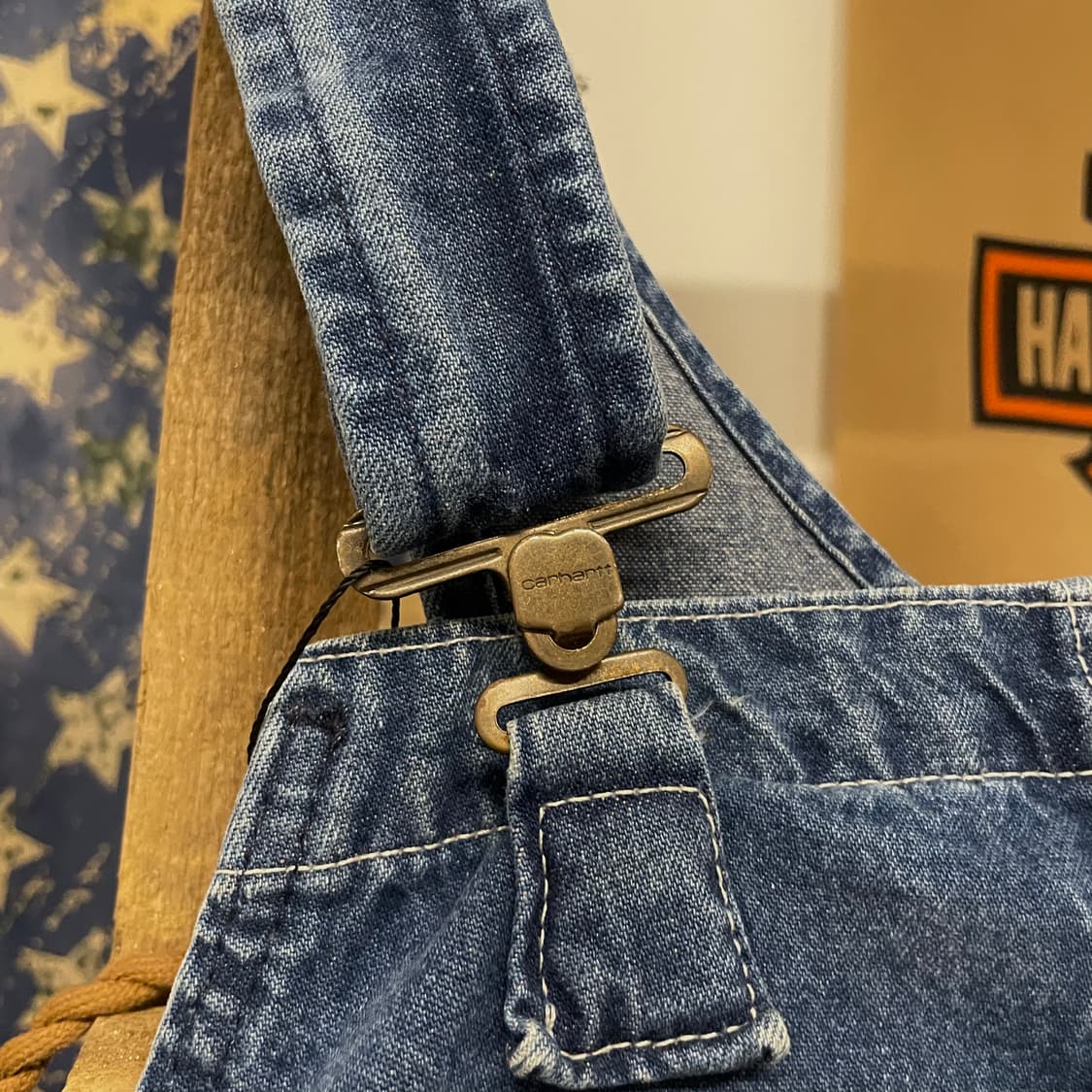 00s 칼하트 오리지널 워크 웨어 더블니 오버롤 데님 멜빵 상품이미지4