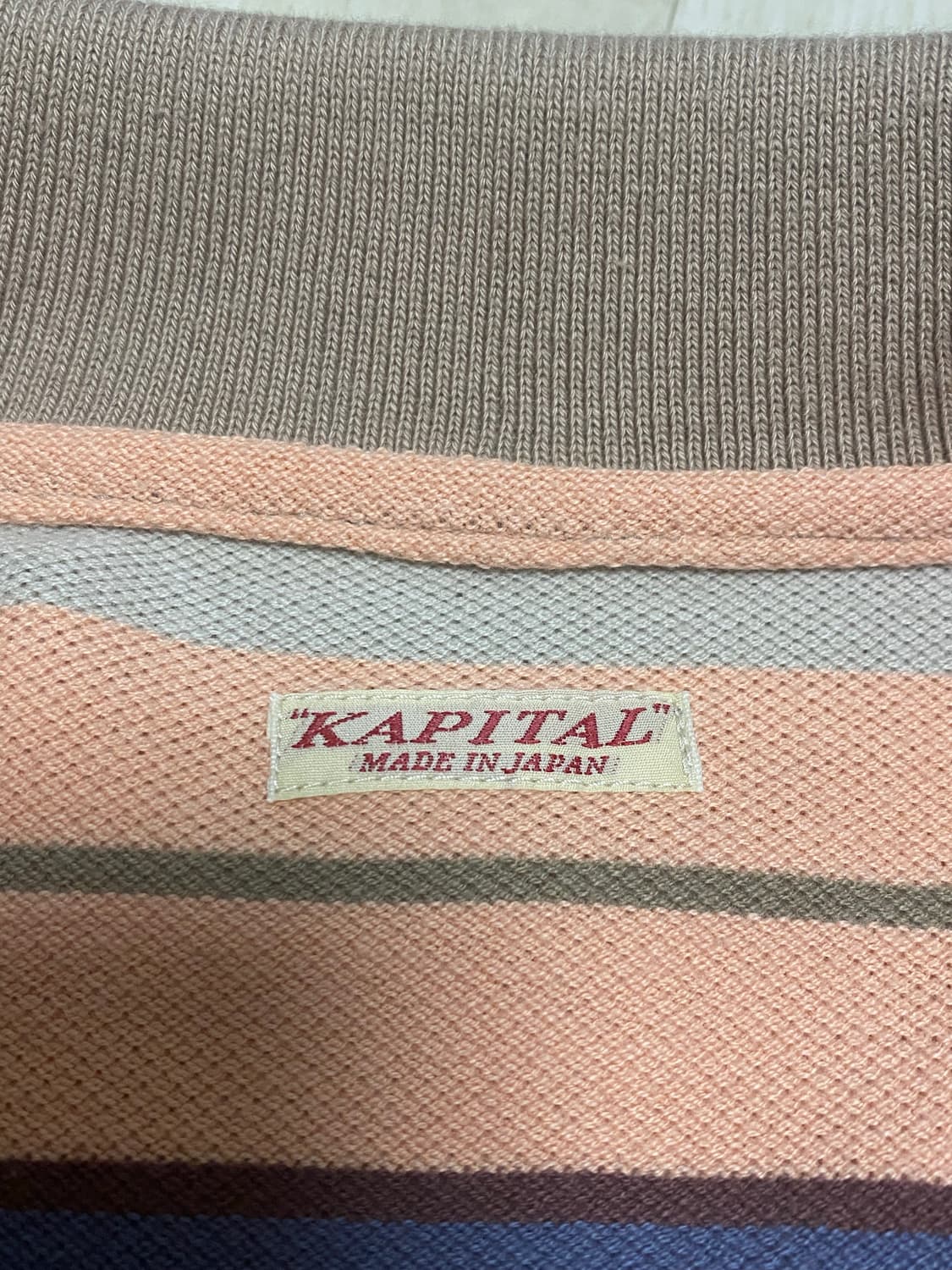 [4] 캐피탈 KAPITAL 멀티 보더 카노코 랭글 레트로 폴로 셔츠 상품이미지6