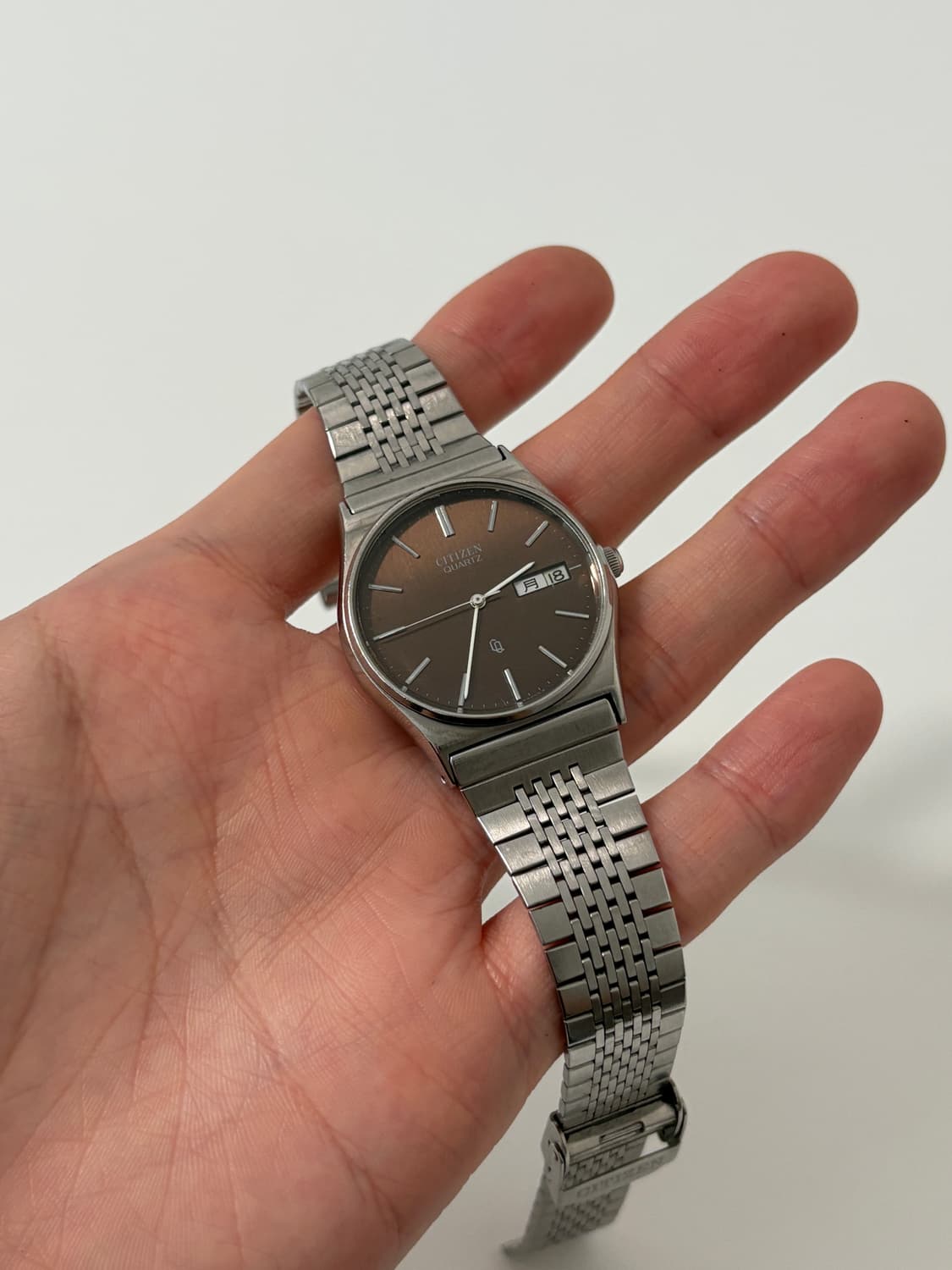 80s CQ brown dial silver quartz 상품이미지2