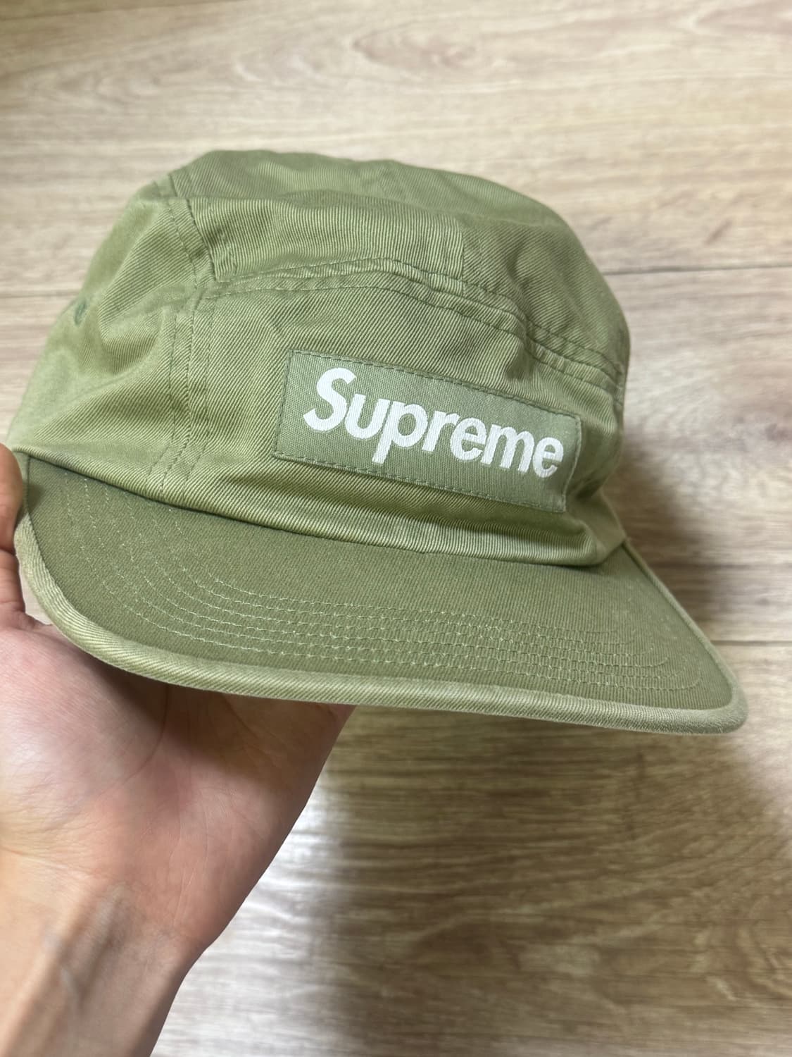 슈프림 워시드 치노 트윌 캠프캡 라이트 올리브 - 24SS Supreme 상품이미지1