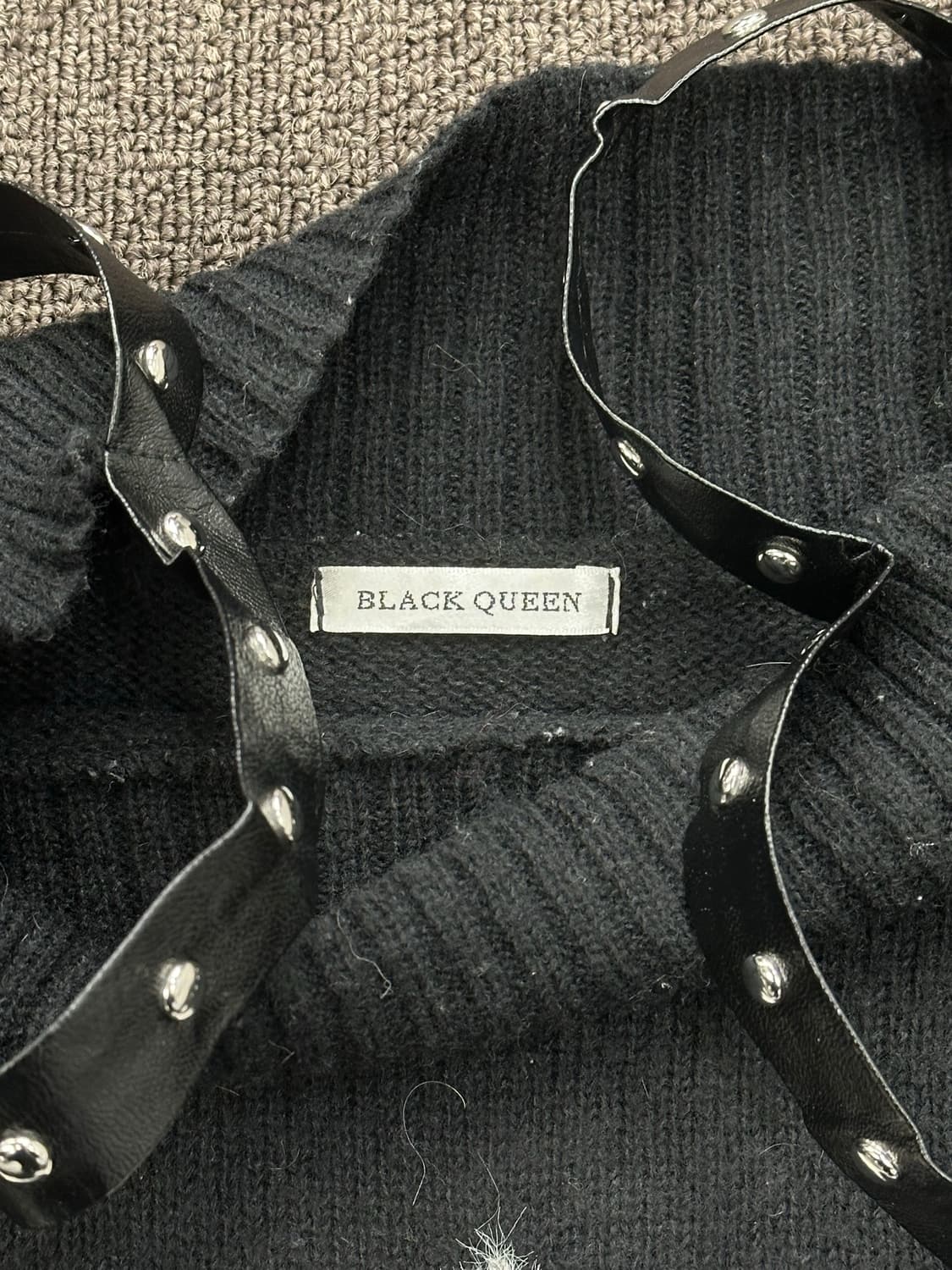 OS)Black Queen 펑크 여성 십자가 블랙 스웨터 상품이미지4