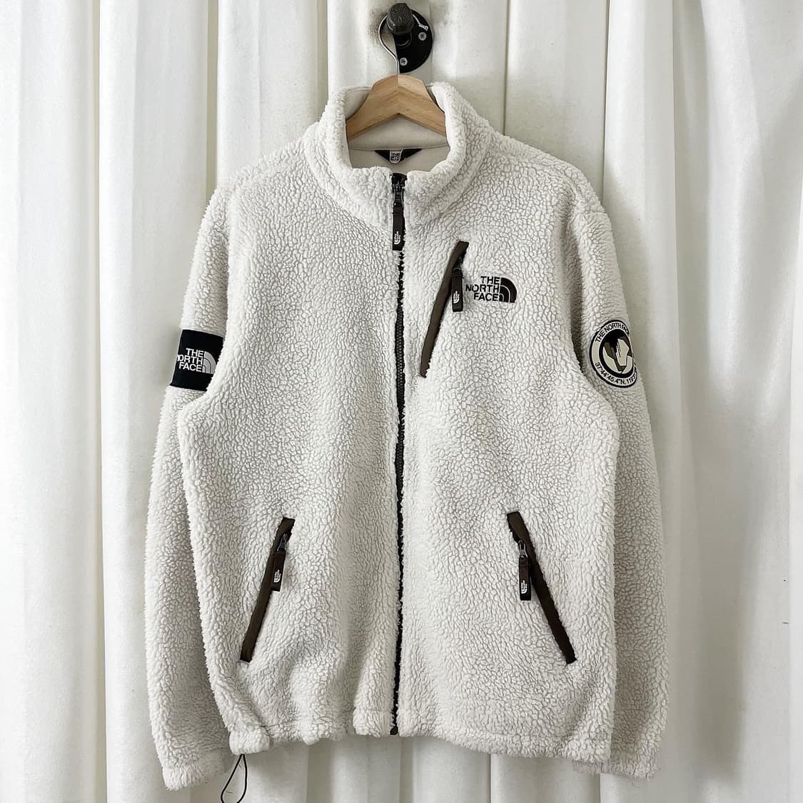 노스페이스 화이트 플리스 집업 자켓 상품이미지1