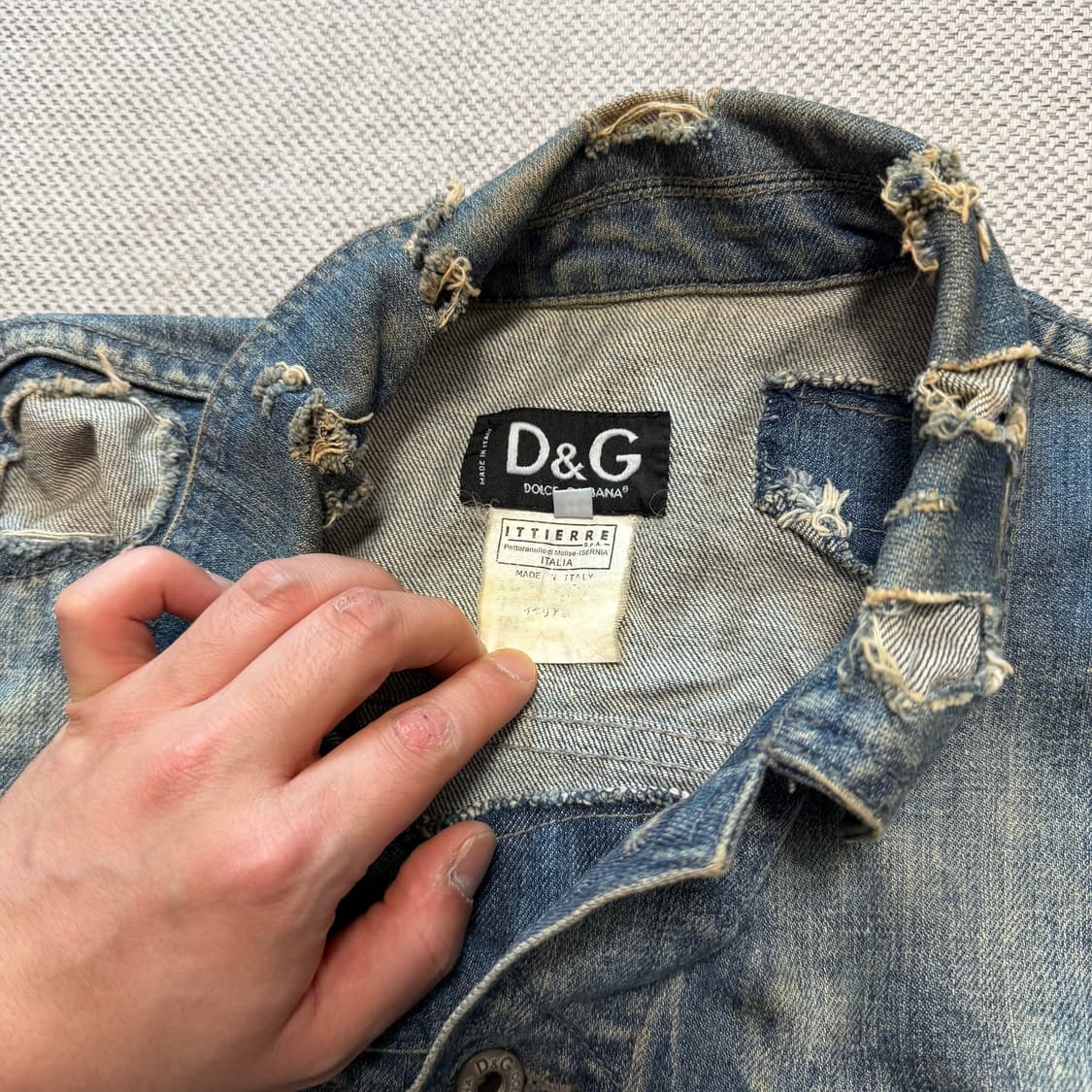 돌체앤가바나 패치워크 빈티지 데님 트러커 자켓 상품이미지3