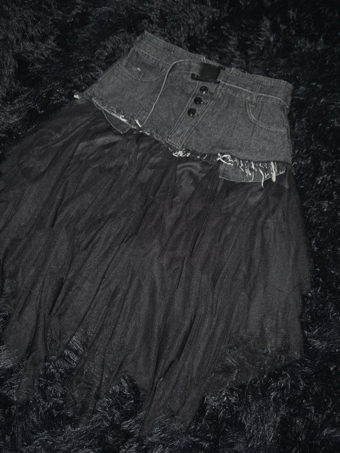gothic layered denim skirt  상품이미지2