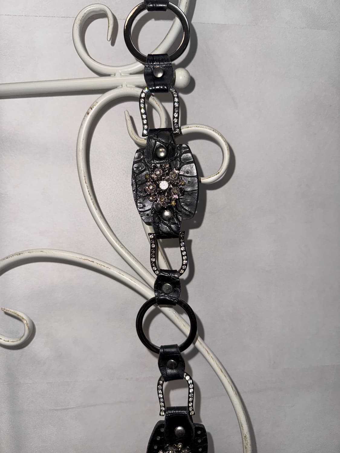 Black oriental floral cubic chain belt 상품이미지7