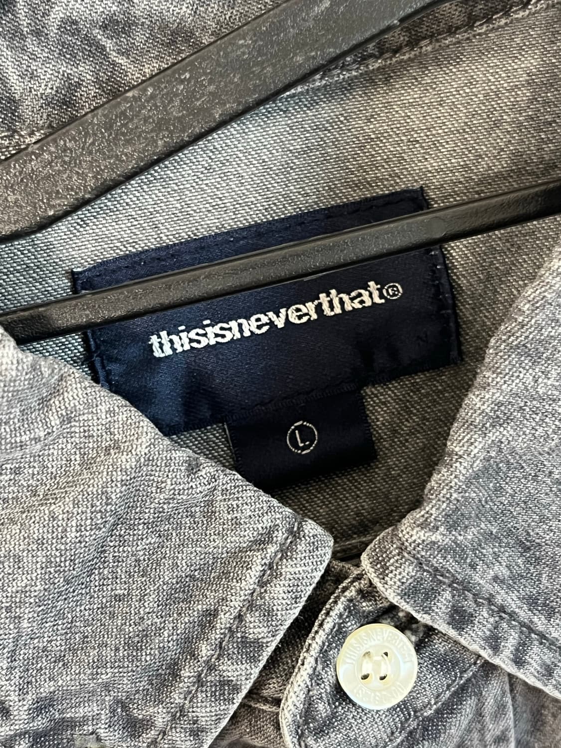 디스이즈네버댓 데님 셔츠(Washed Denim Shirt Grey)-L 상품이미지5