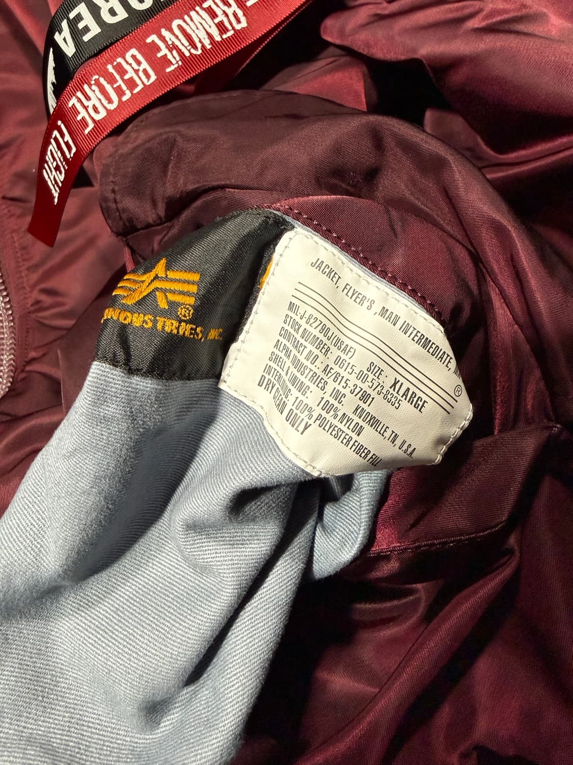 Alpha industries 알파인더스트리 마룬 버건디 항공점퍼 상품이미지4