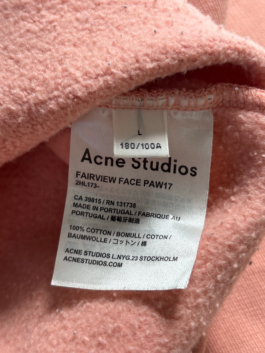 Acne Studios 아크네스튜디오 페어뷰 페이스 핑크 스웻셔츠 상품이미지6