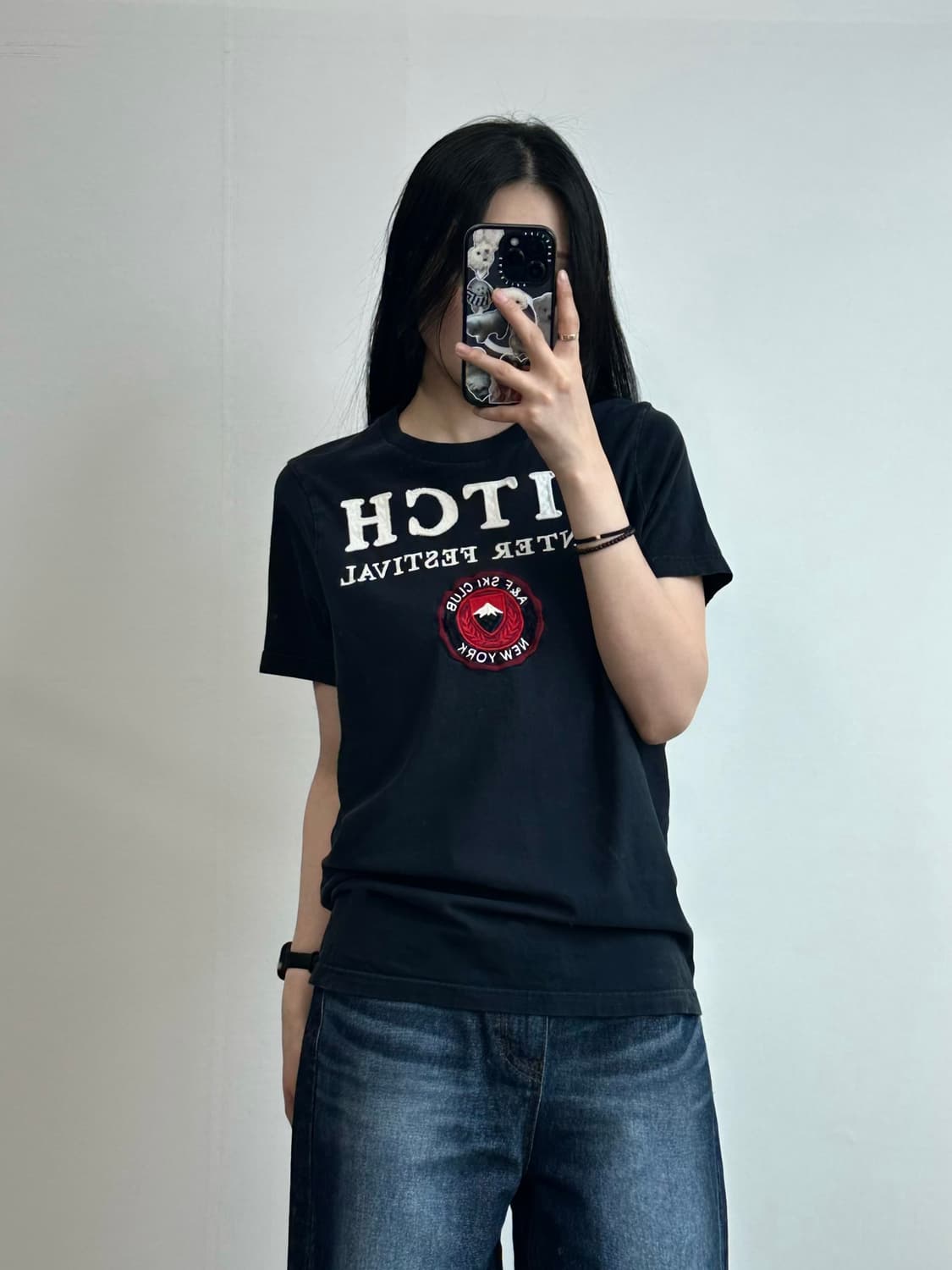 아베크롬비 y2k 와투케 네이비 반팔 티셔츠 상품이미지1