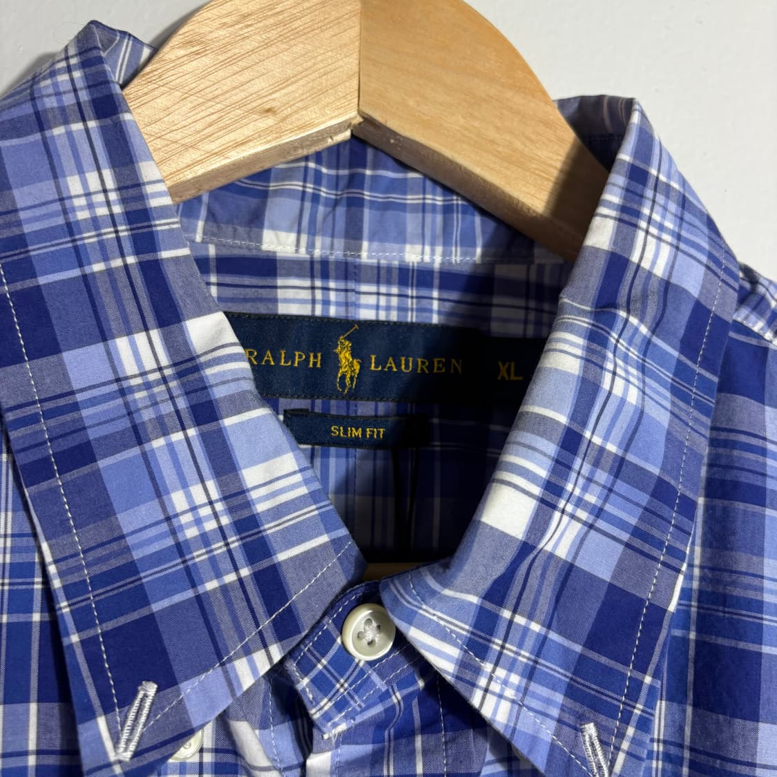 폴로 랄프로렌 블루 체크 반팔 셔츠 (무료배송) 상품이미지3