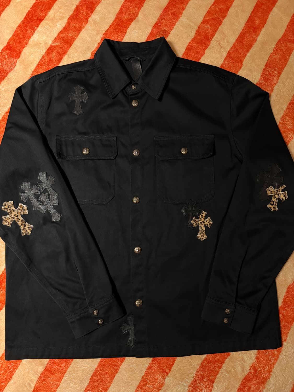 xxl ) 크롬하츠 패치 워크독 블랙 레오파드 상품이미지1