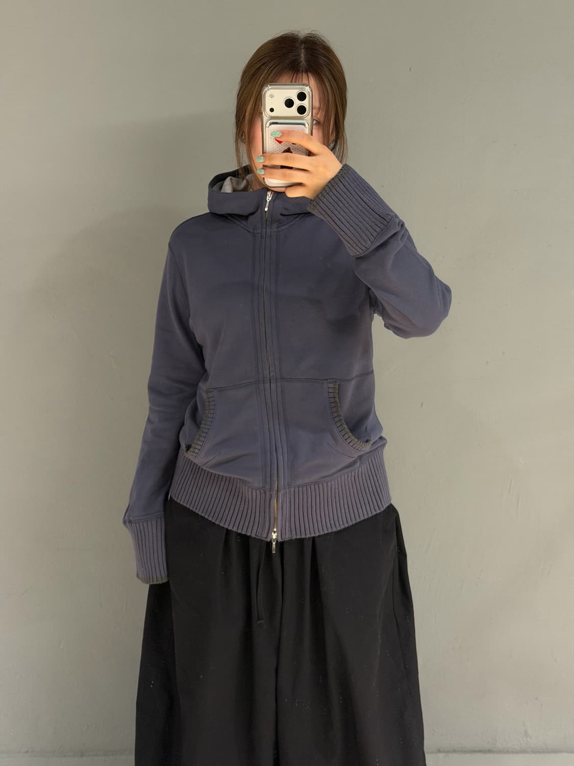 high-neck 2-way zipper hood zip-up 상품이미지3