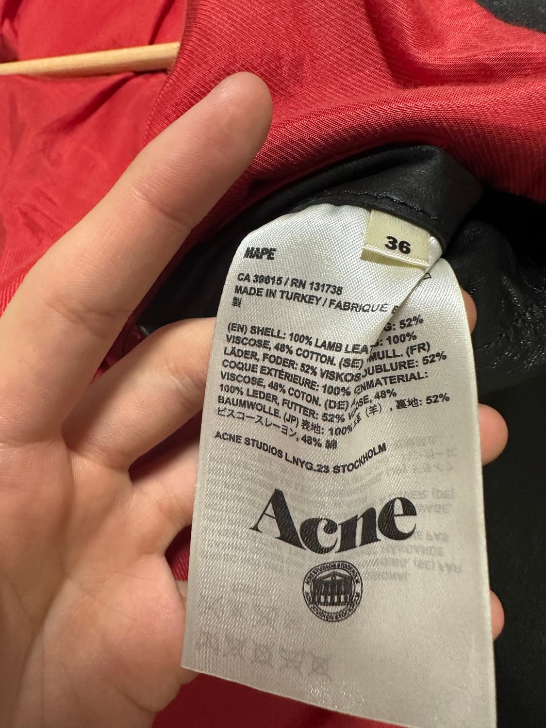 아크네 스튜디오 레더 자켓 상품이미지5