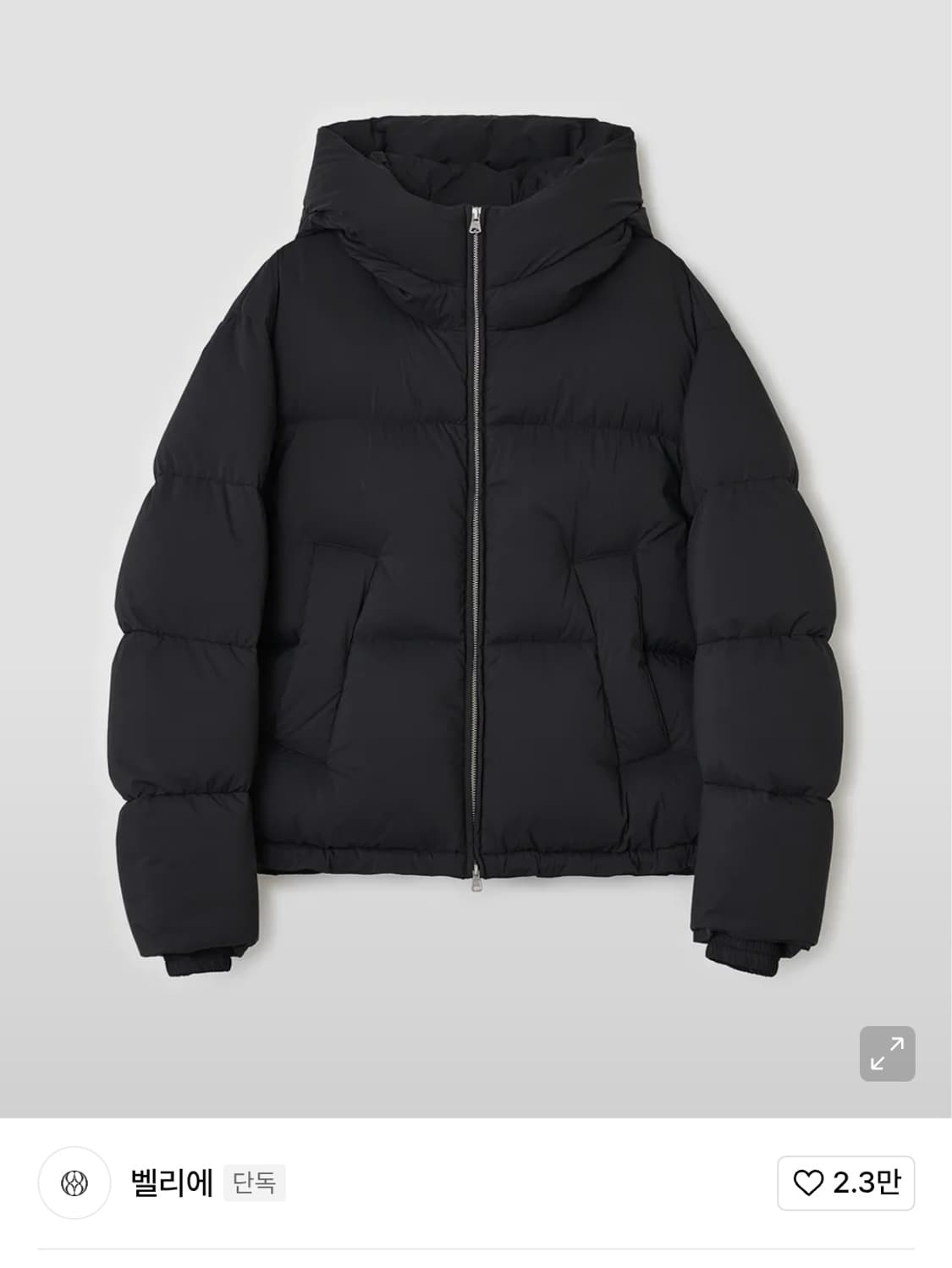 L) 벨리에 마낭 구스다운 블랙 상품이미지1