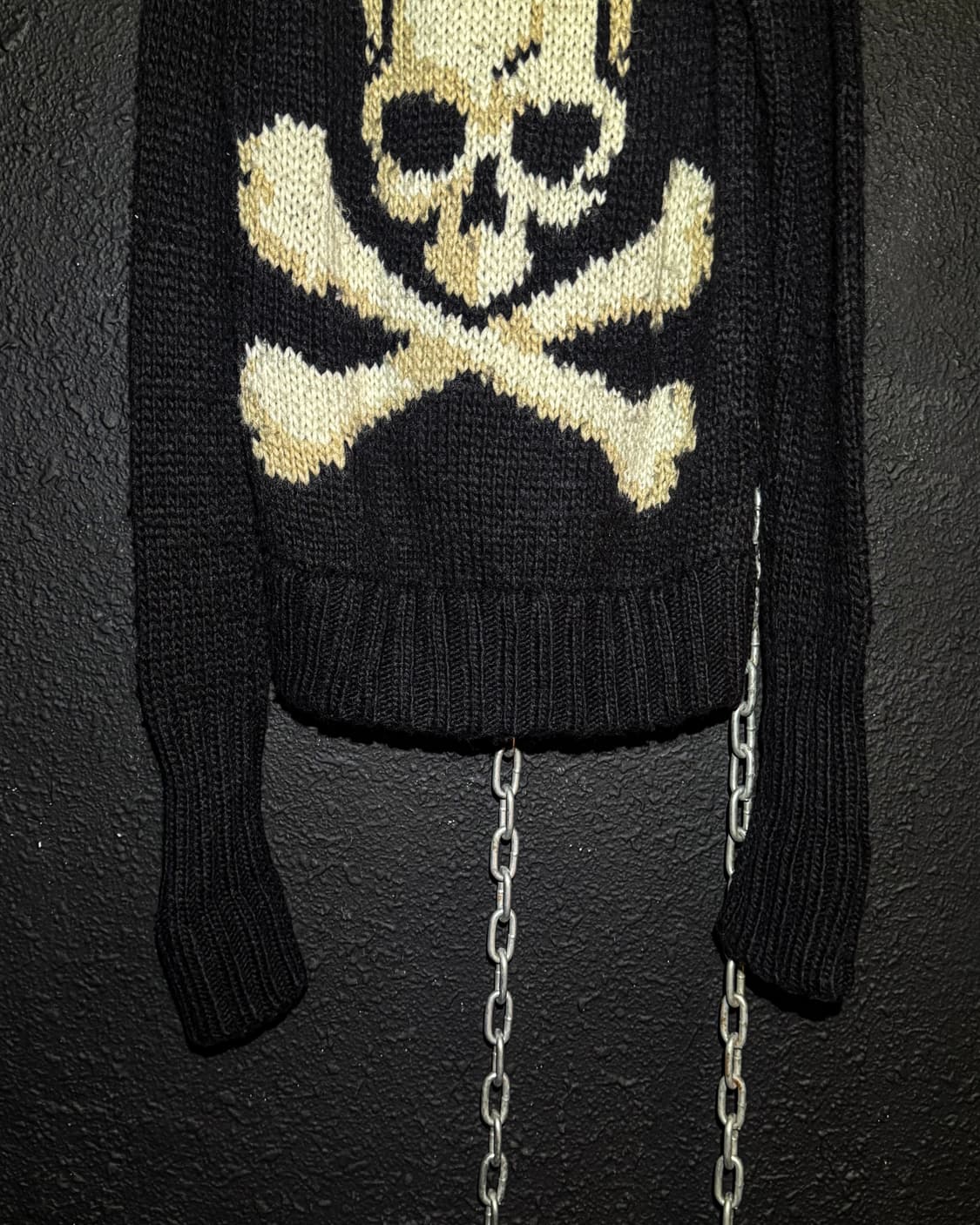 JUNK STAR – Skull Knit Shawl Cardigan  펑 상품이미지9