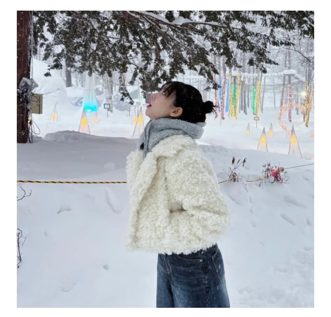 더오유 퍼자켓 카리나 착용 상품이미지4