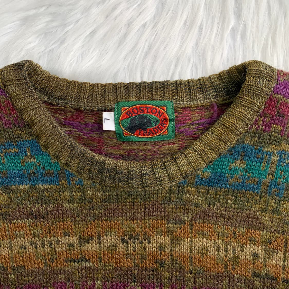 일본 빈티지 BOSTON TRADERS' 멀티 컬러 패턴 니트 1766 상품이미지4