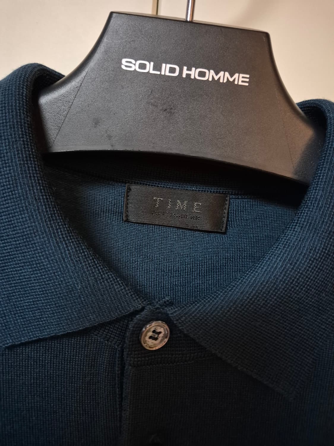 (100) 타임옴므 터콰이즈 울 카라 니트 상품이미지3