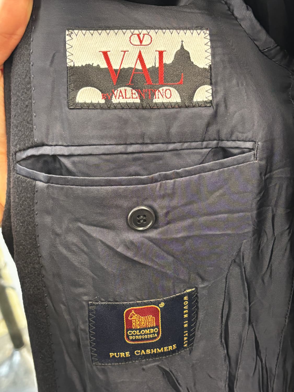 VALENTINO 클래식 캐시미어 100코트 블랙 L 상품이미지7
