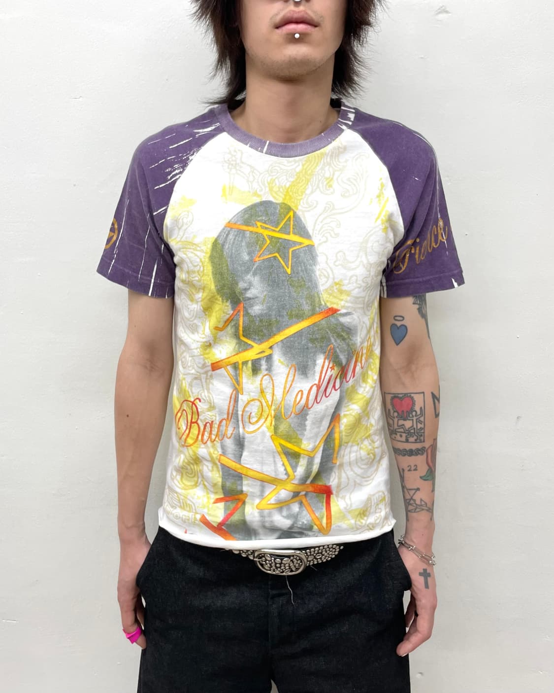 Retro Girl Star Purple T-shirt 상품이미지3